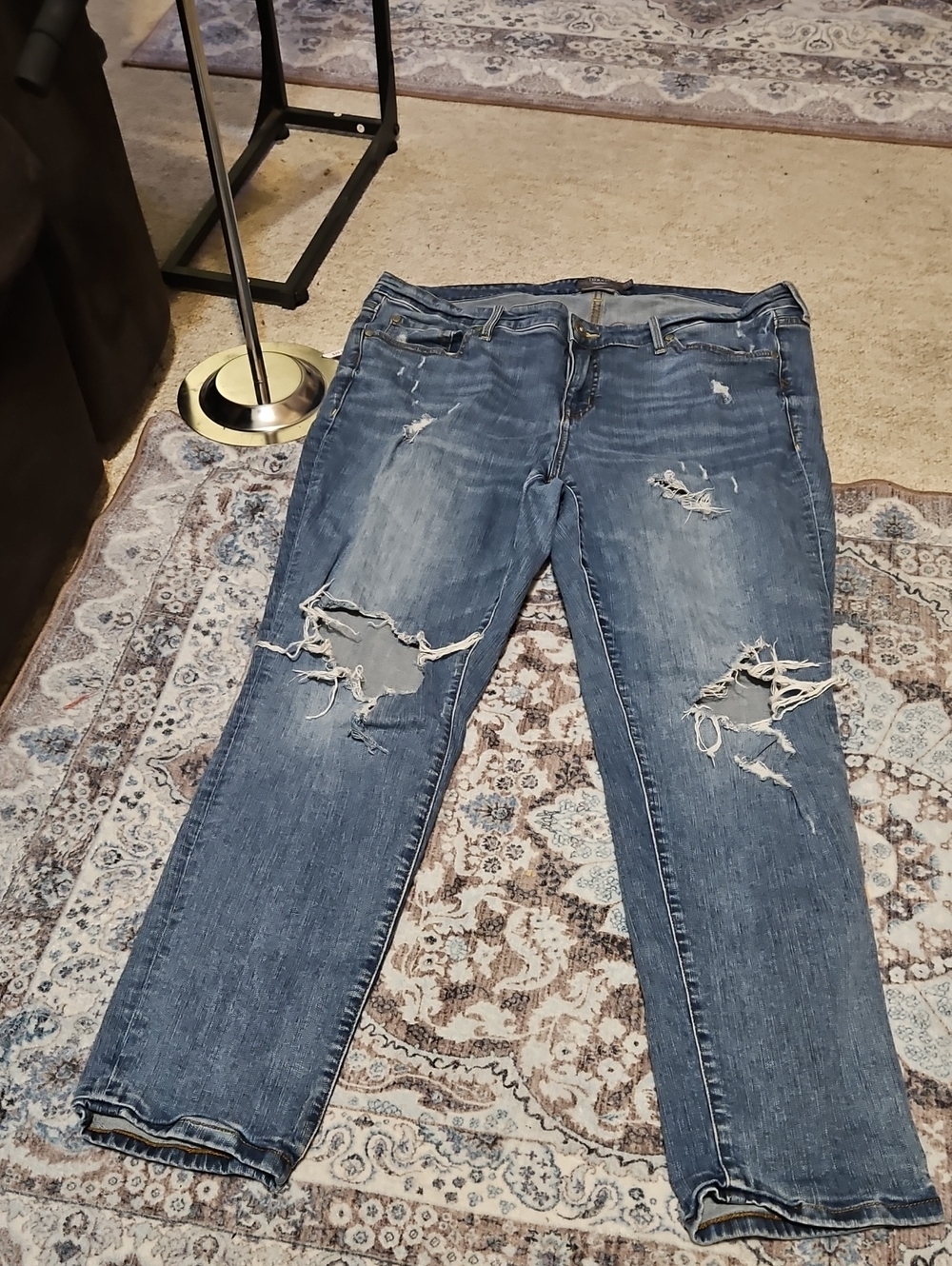 torrid Distressed Medium Blue Boyfriend Jeans